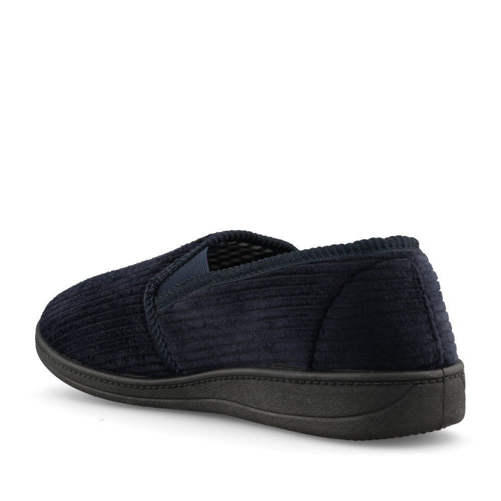 Mens Harry Wide Fitting Slipper In Navy