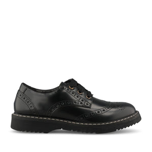 Start Rite Girls Impulsive Chunky Brogue W-Fit in Black Leather