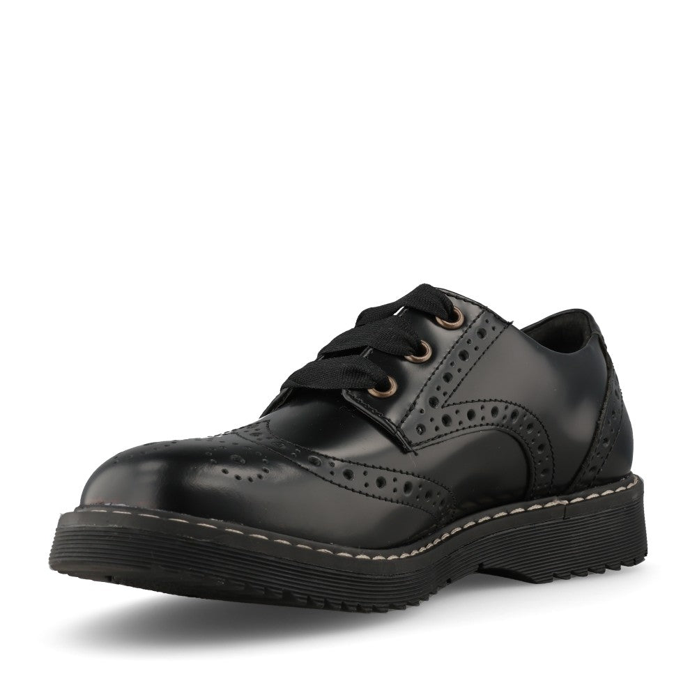Start Rite Girls Impulsive Chunky Brogue W-Fit in Black Leather