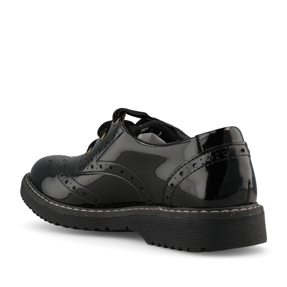 Girls Impulsive W-fit Laced Brogue In Blk Patent