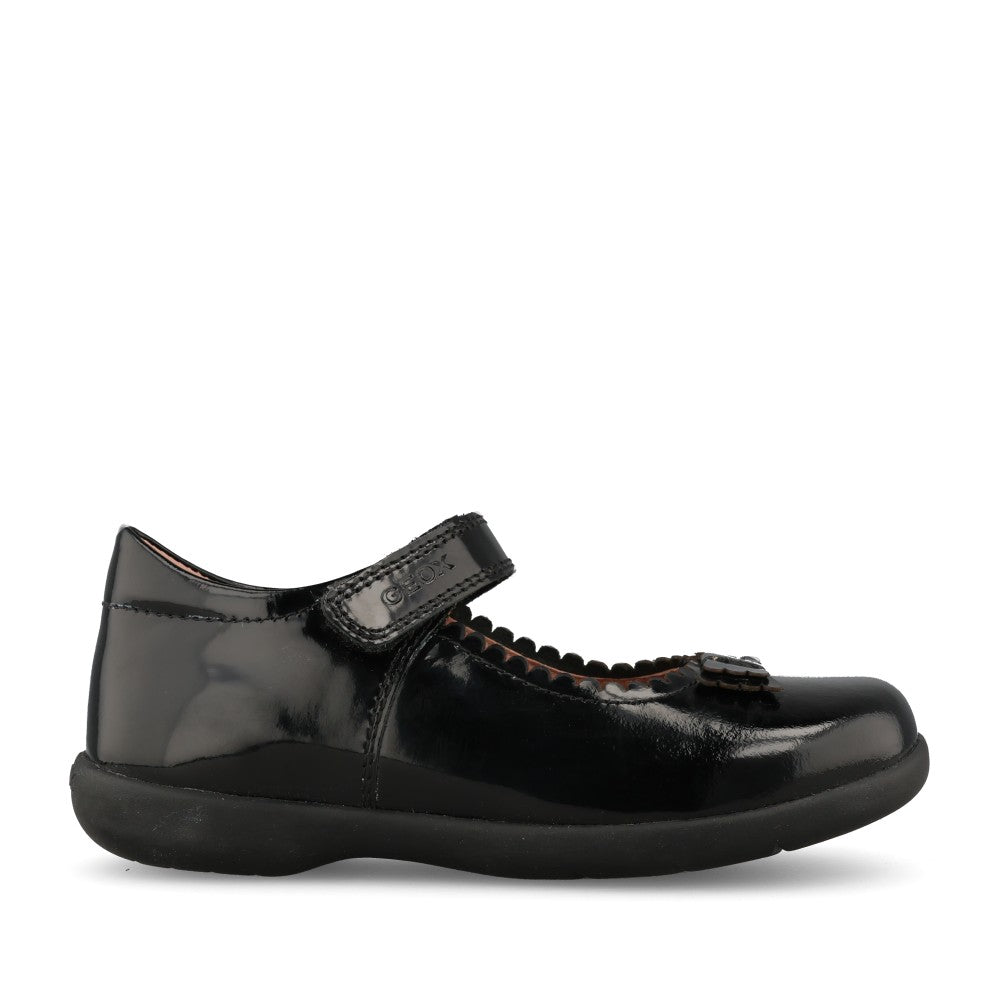 Girls J36FHA Naimara Velcro Shoe In Black Patent