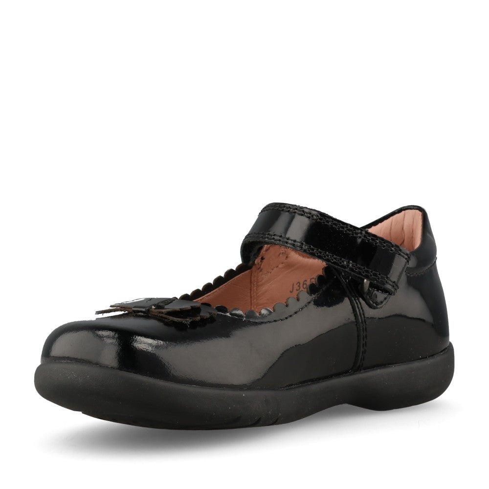 Girls J36FHA Naimara Velcro Shoe In Black Patent