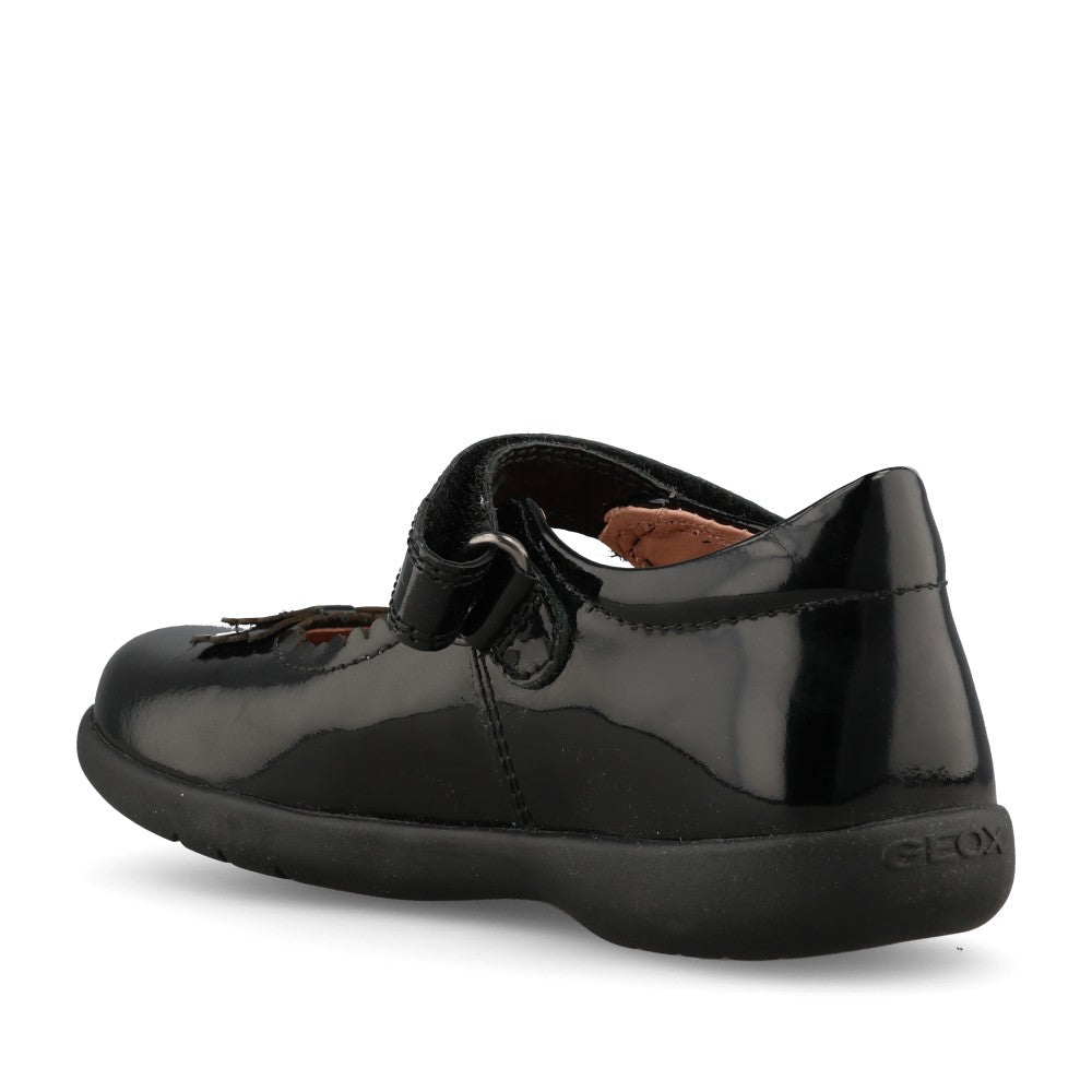 Girls J36FHA Naimara Velcro Shoe In Black Patent