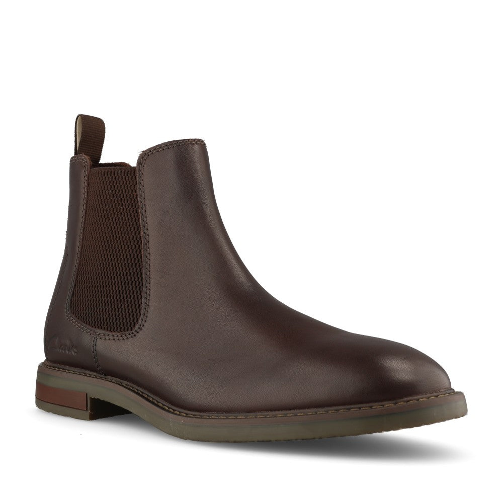 Clarks Mens Jaxen Easy Leather G-fit Boot In Brown