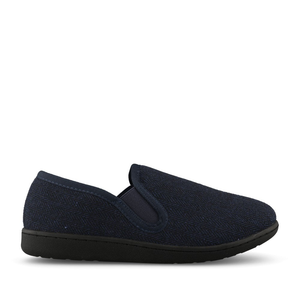 Clarks Mens King Ease Textile G-fit Slipper In Navy Interest