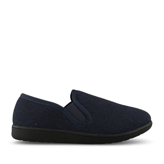 Clarks Mens King Ease Textile G-fit Slipper In Navy Interest
