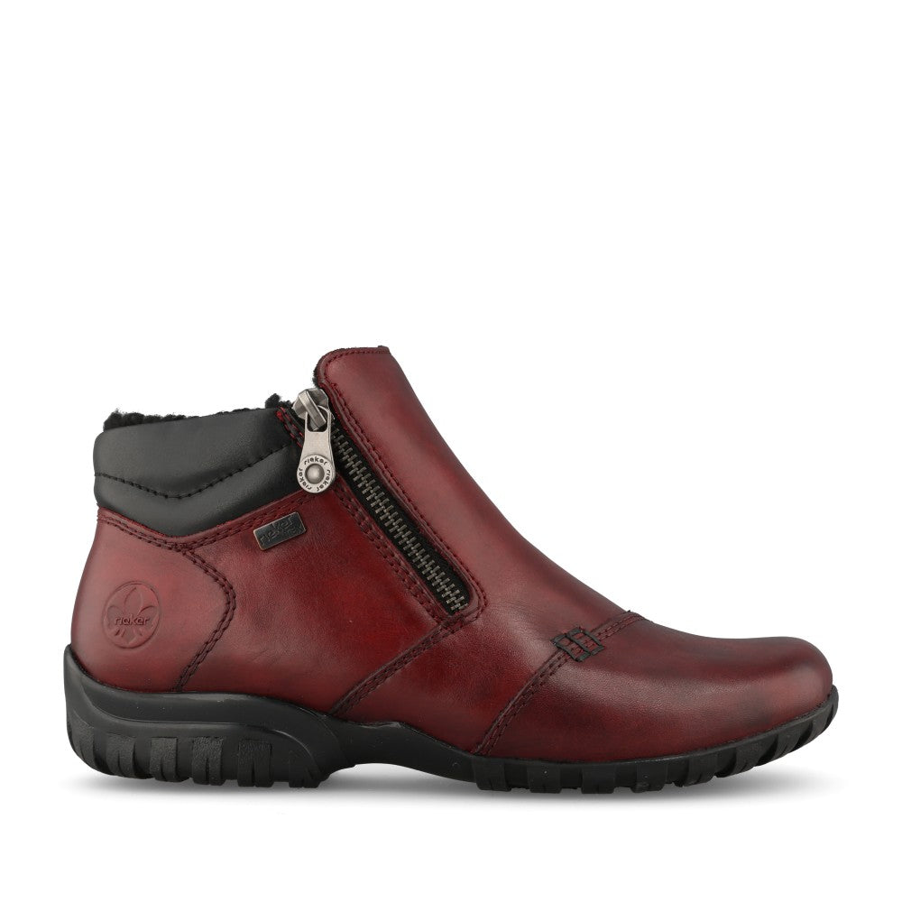 Rieker Ladies L4655 Ankle Boot In Red