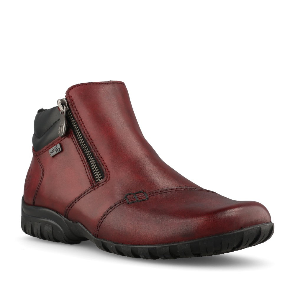 Rieker Ladies L4655 Ankle Boot In Red