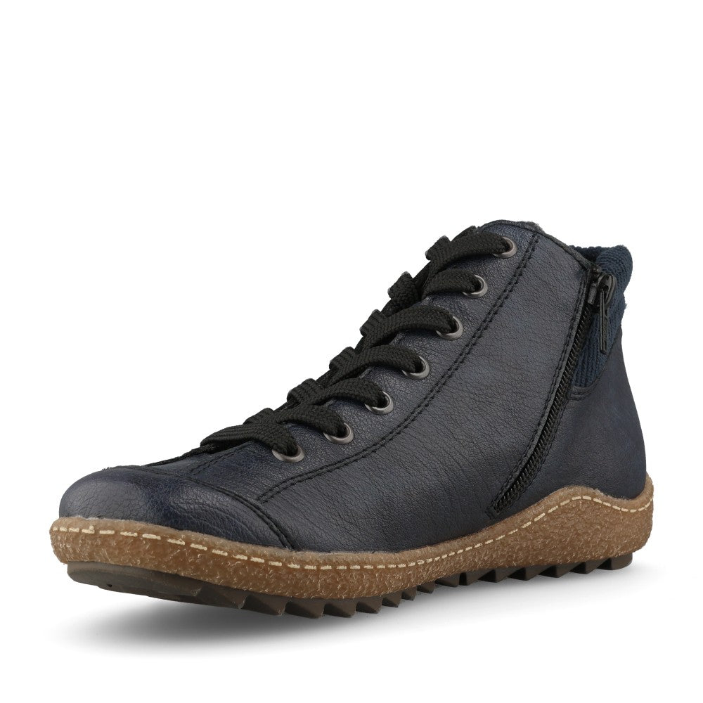 Rieker Ladies L7514 Lace Boot In Blue
