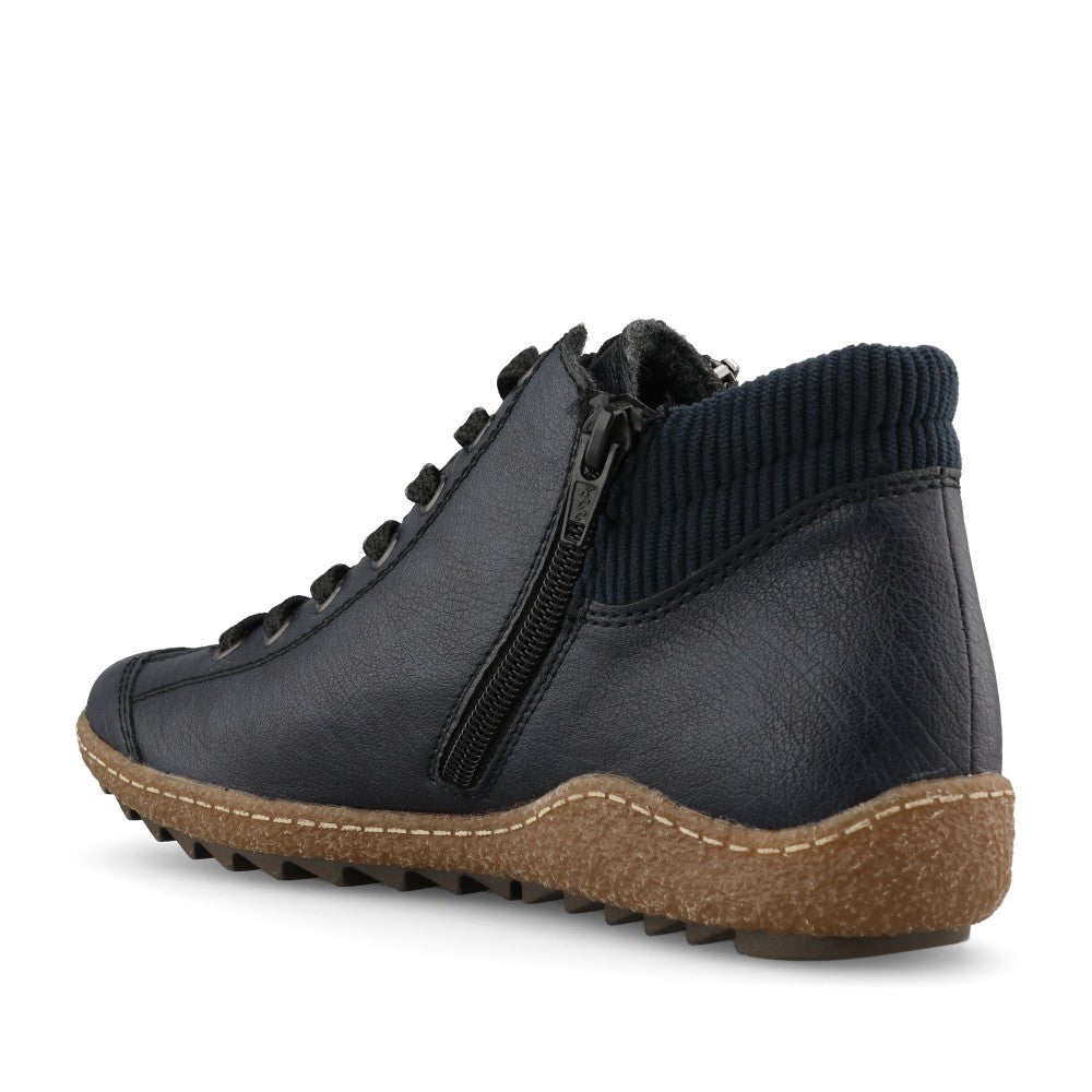Rieker Ladies L7514 Lace Boot In Blue
