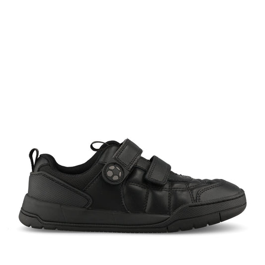 Clarks Boys Laser Cross K F-FIT Velcro in Black Leather