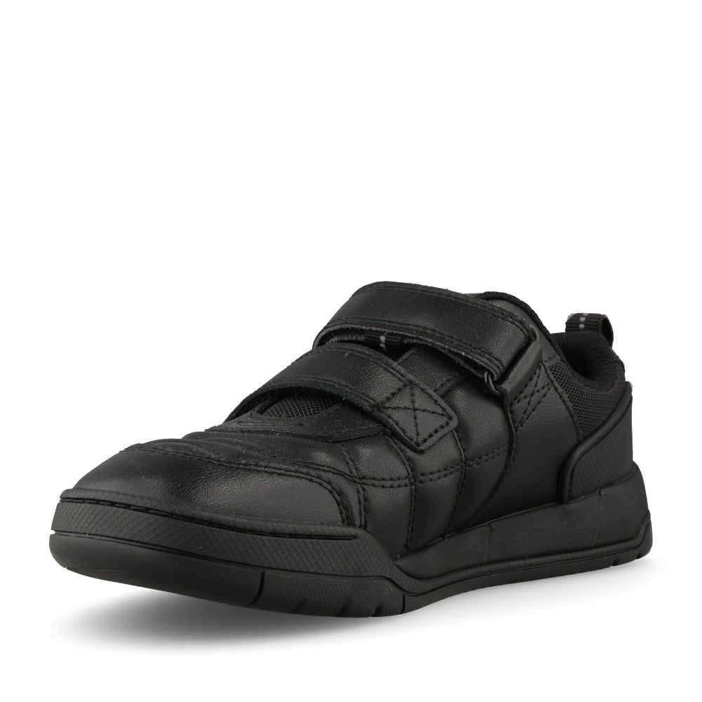 Clarks Boys Laser Cross K F-FIT Velcro in Black Leather