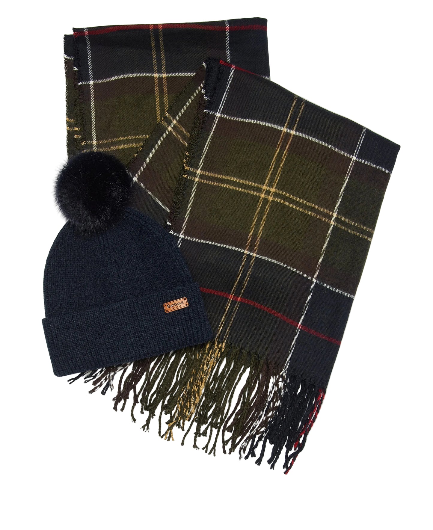 Barbour Ladies Dover Hat & Scarf LGS0054 In Classic Tartan
