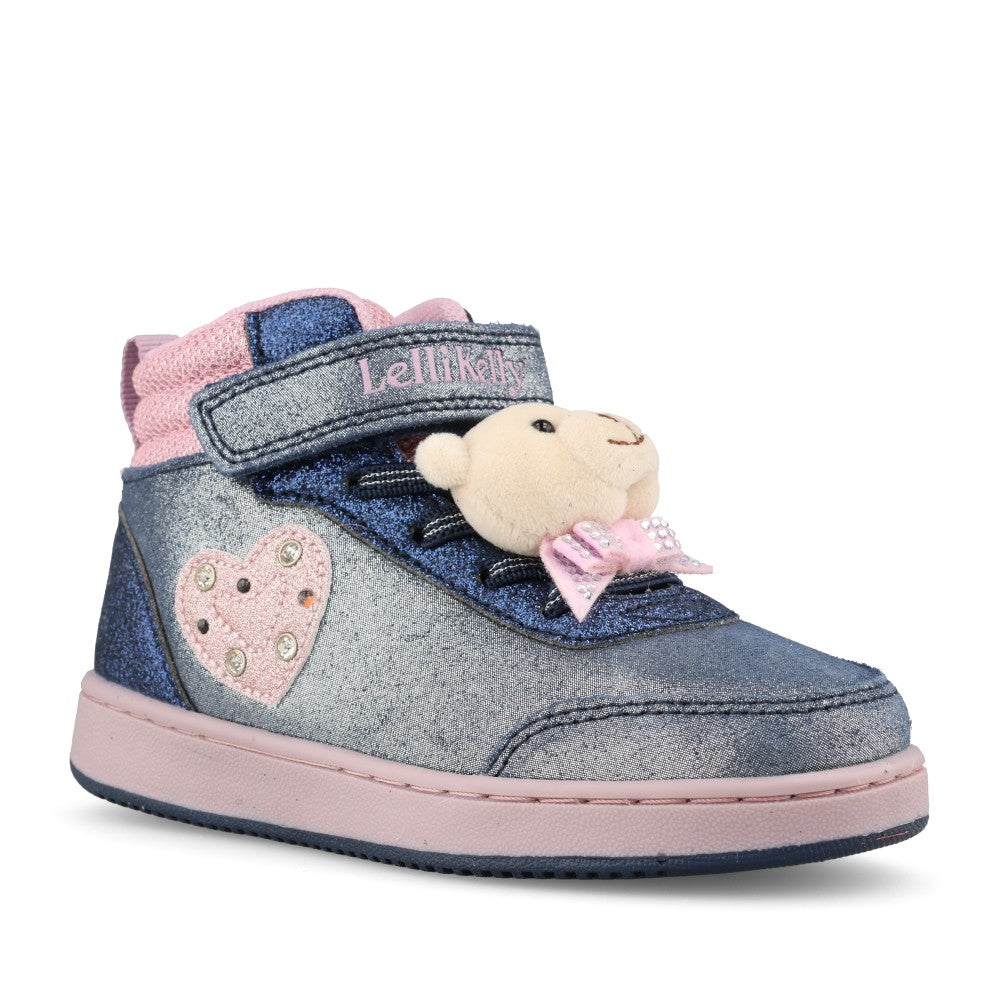 Girls Lelli Kelly Orsetto LKAL5716 Ankle Boot in Blue and Rose Glitter