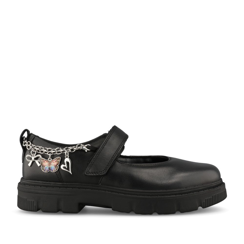 Clarks Girls Lorcamcharm K G-FIT Mary Jane in Black Leather