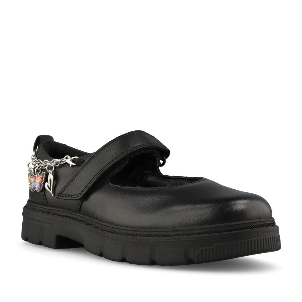 Clarks Girls Lorcamcharm K G-FIT Mary Jane in Black Leather