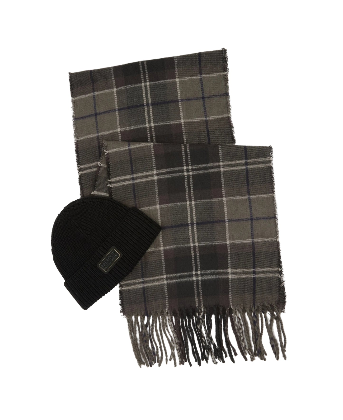 Barbour Mens International Sweeper Hat & Scarf MGS0092 In Black