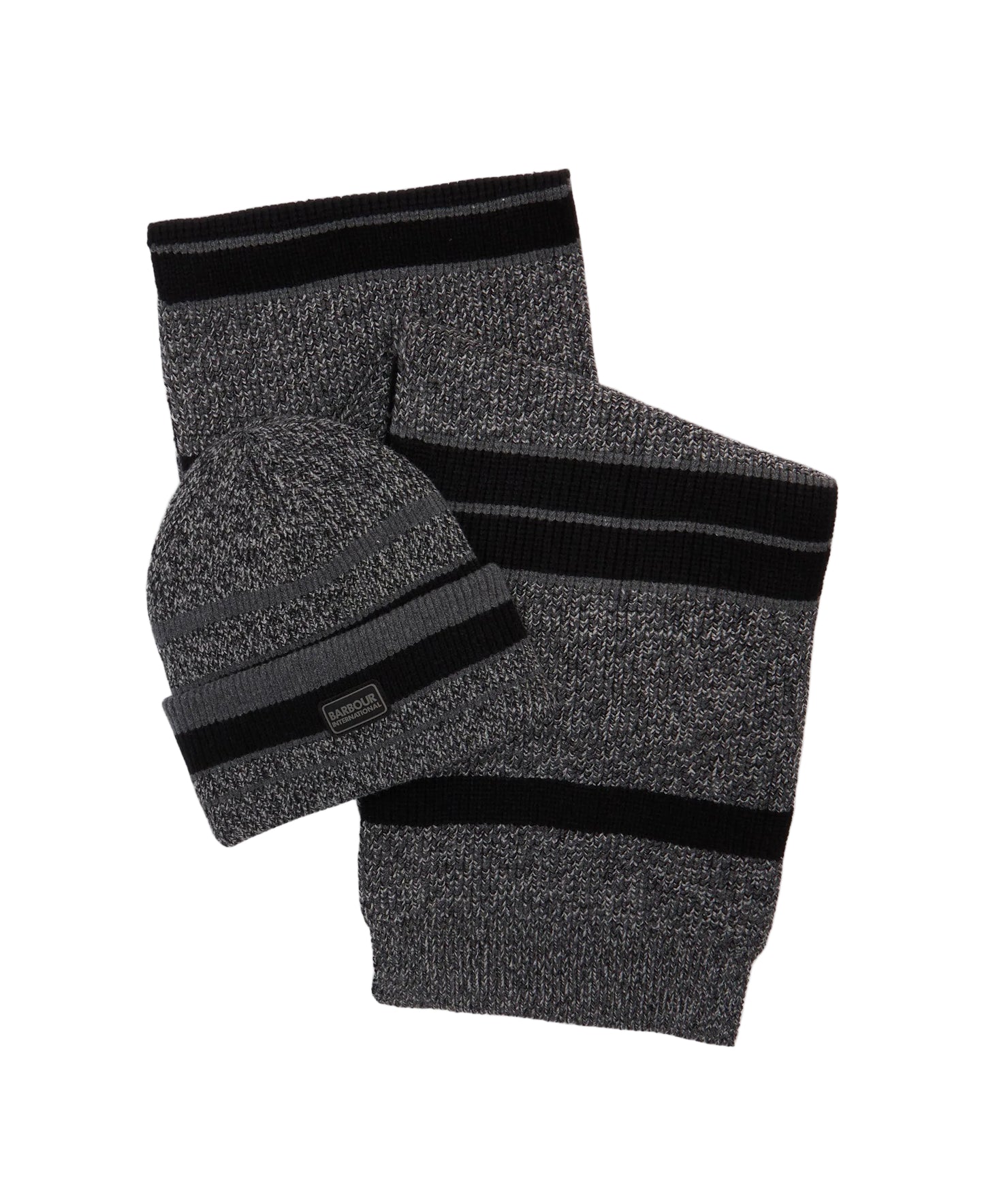 Barbour Mens International Boston Hat & Scarf MGS0098 In Grey
