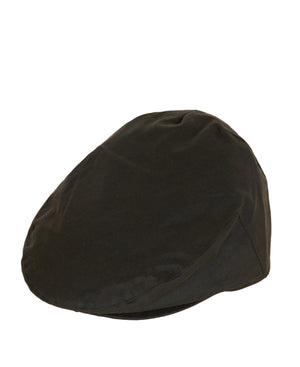 Barbour Mens Wax Flat Cap MHA0003 In Olive