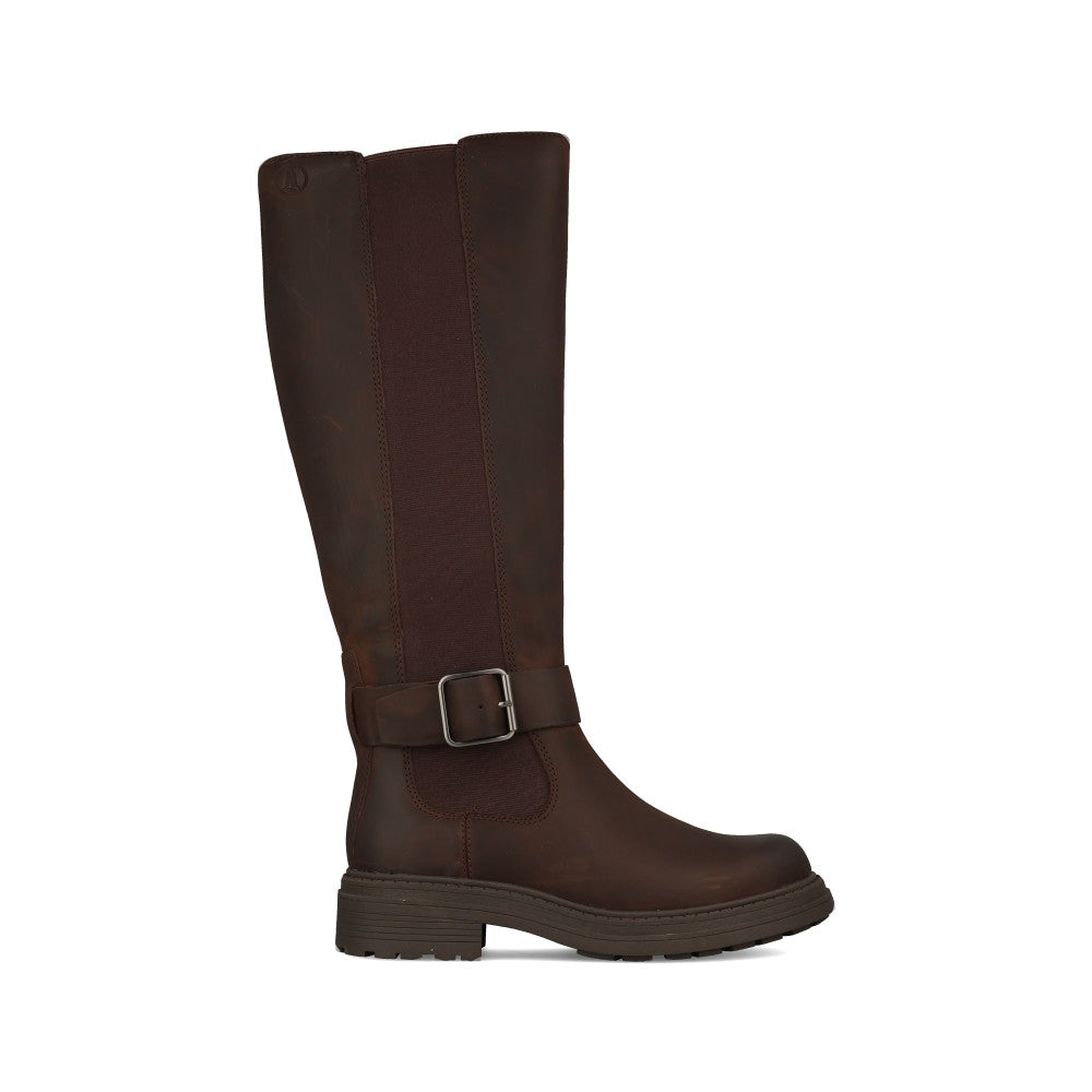 Clarks Ladies Orinoco3 Tall Leather D-fit Boot In Dark Brown
