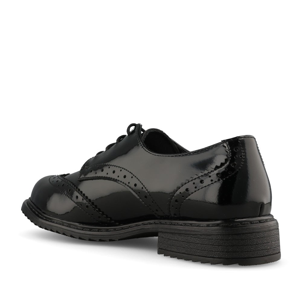 Teds Girls Pomona Laced Brogue in Black Patent