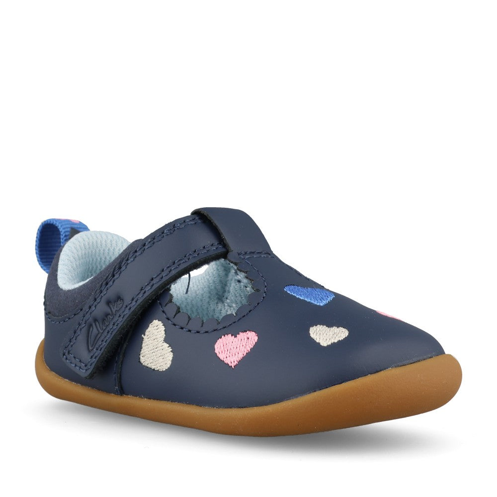 Clarks Girls Roamerheart T F-Fit Shoe in Navy
