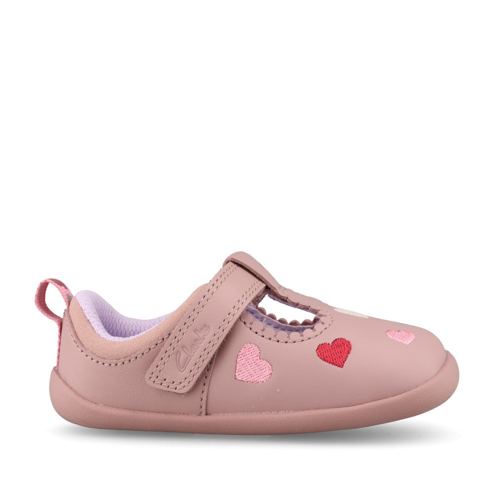 Clarks Girls Roamerheart T G-Fit Shoe in Dusty Pink
