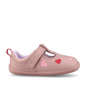 Clarks Girls Roamerheart T G-Fit Shoe in Dusty Pink