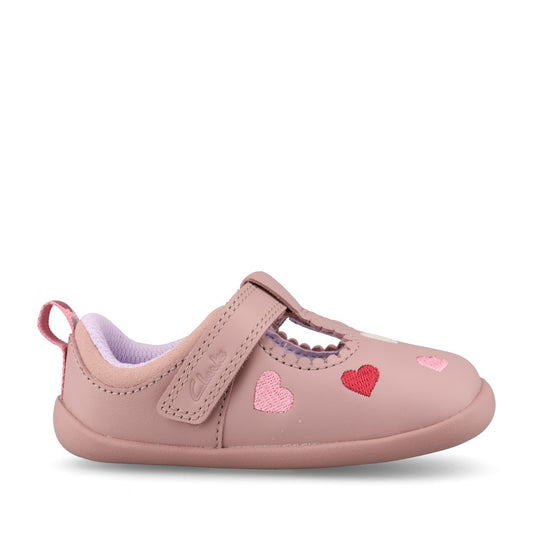 Clarks Girls Roamerheart T G-Fit Shoe in Dusty Pink