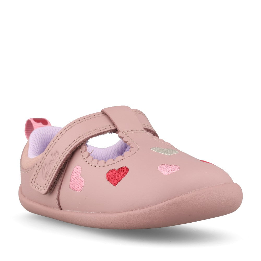 Clarks Girls Roamerheart T G-Fit Shoe in Dusty Pink