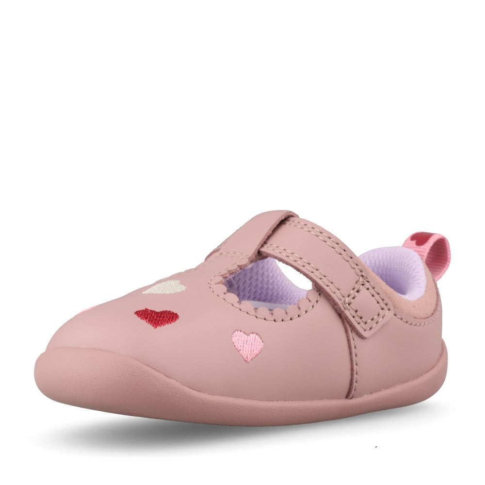 Clarks Girls Roamerheart T F-Fit Shoe in Dusty Pink