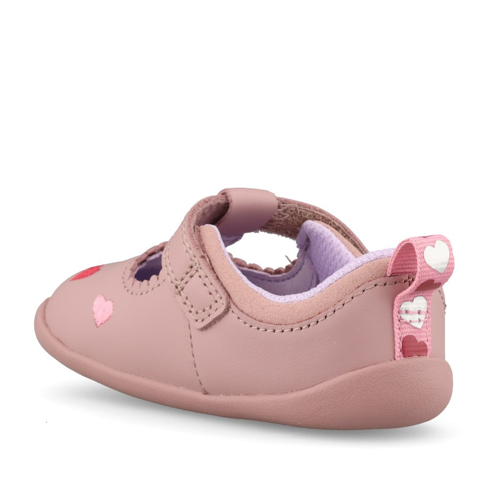 Clarks Girls Roamerheart T G-Fit Shoe in Dusty Pink