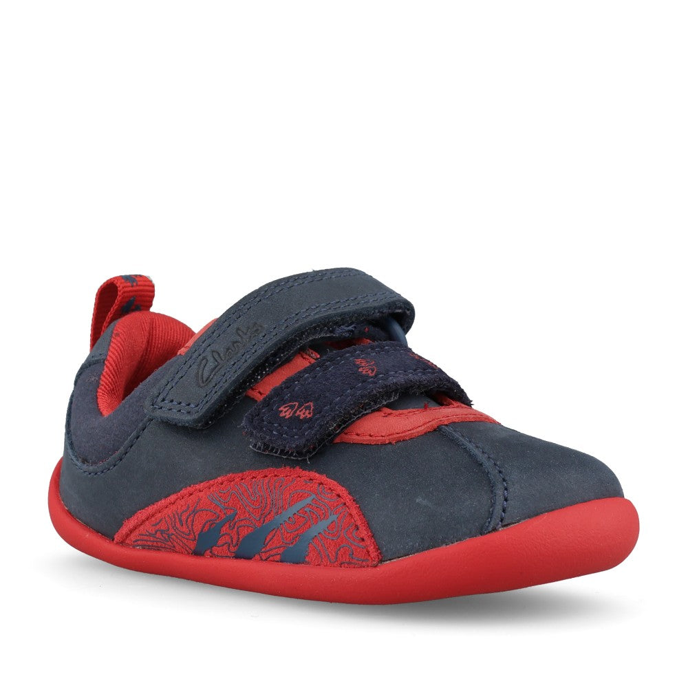 Clarks Boys Roamer Tail T F-Fit Shoe in Navy