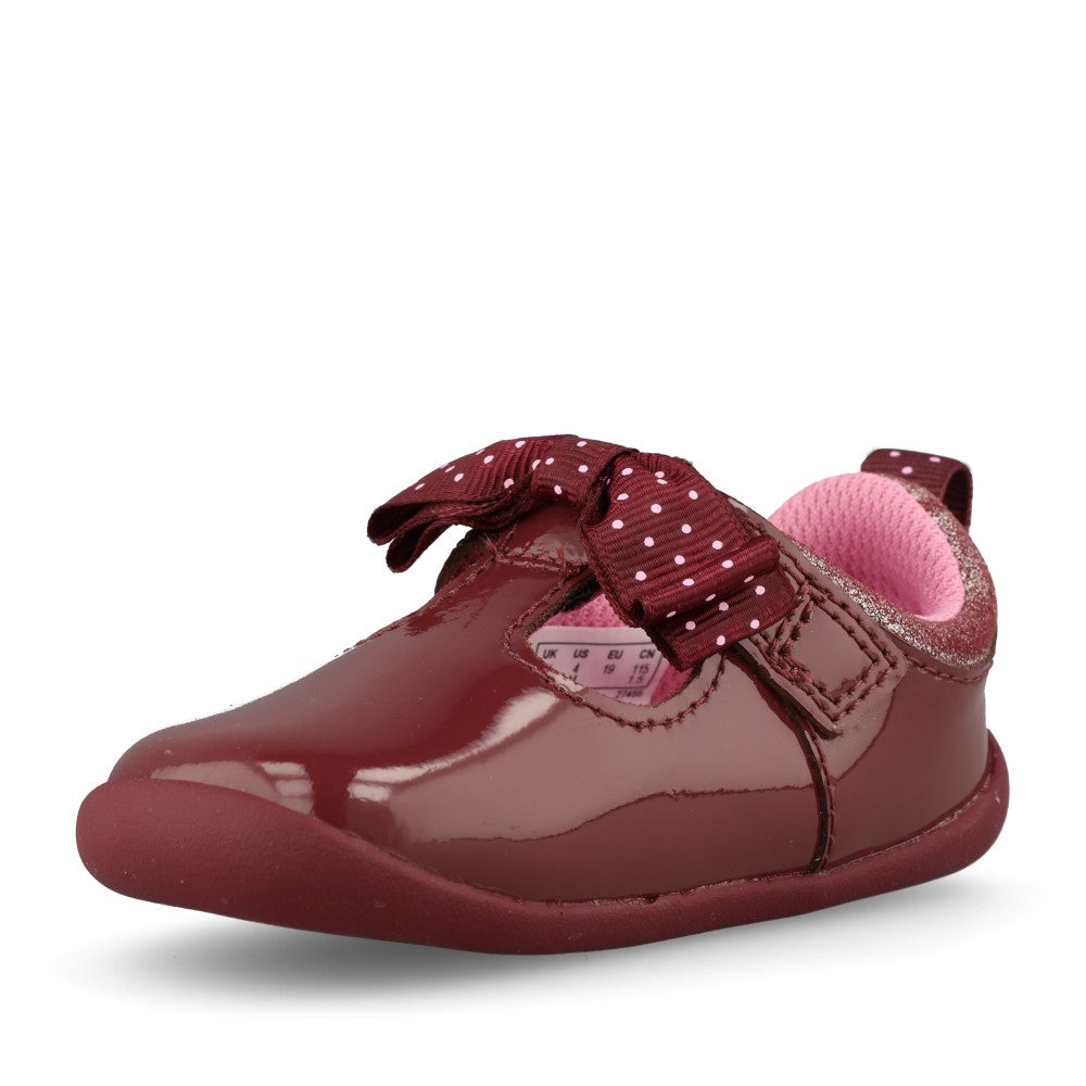 Clarks Girls Roamer Trim T G-Fit Shoe in Burgundy