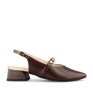 Emis Ladies 8424/F270o Sling Back Shoe In Dark Brown