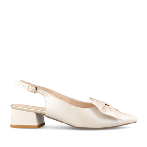 Emis Ladies 8586/F956o Sling Back Shoe In Cream Pearl