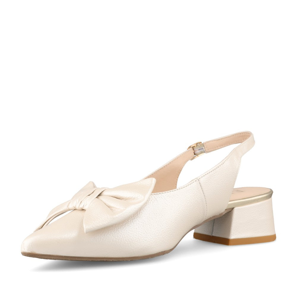 Emis Ladies 8586/F956o Sling Back Shoe In Cream Pearl