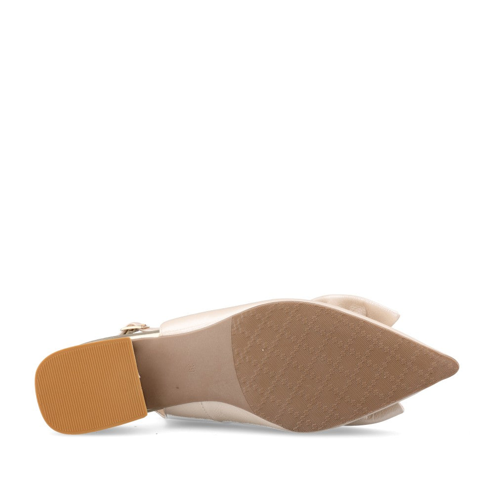Emis Ladies 8586/F956o Sling Back Shoe In Cream Pearl