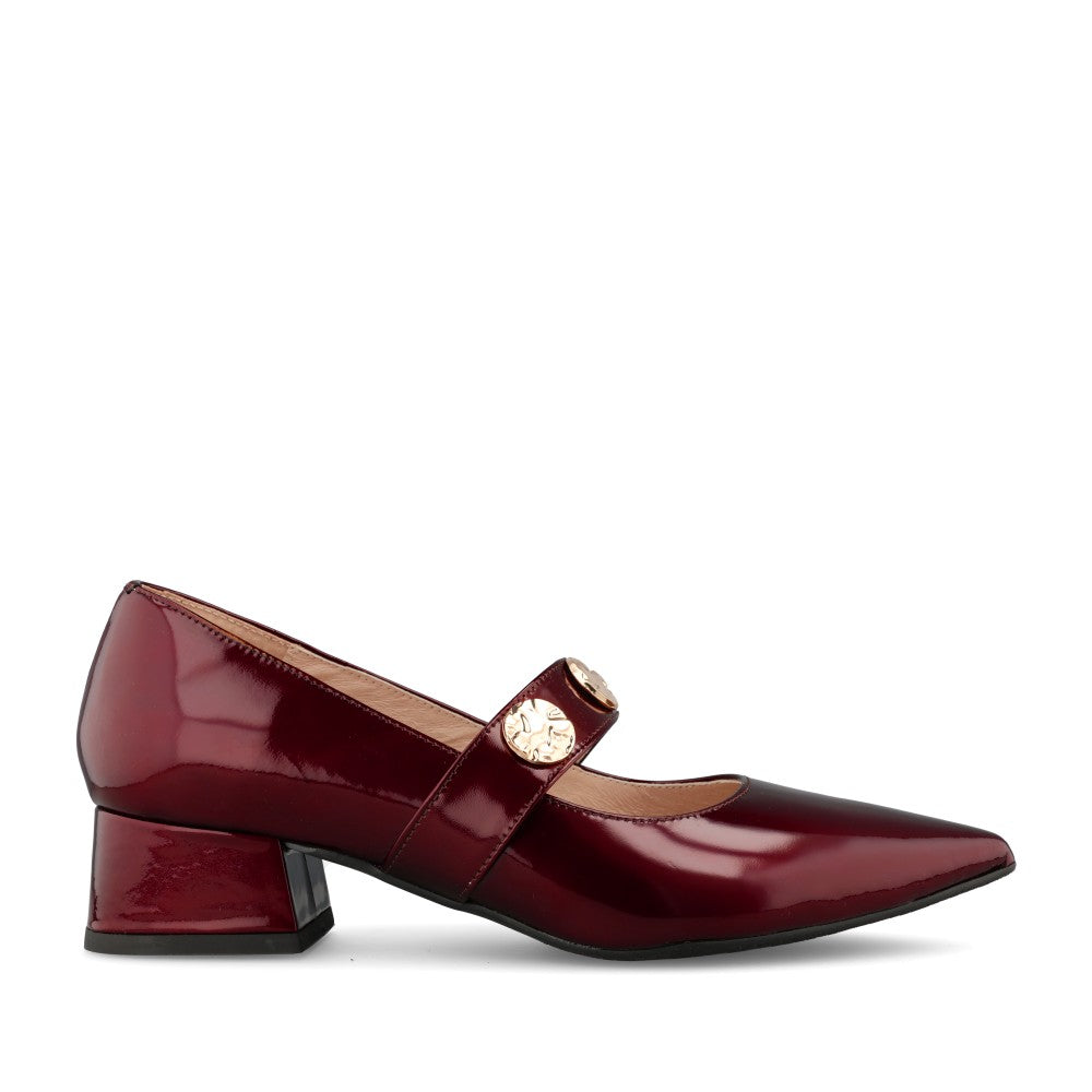 Emis Ladies 7963/F956o Mary Jane Shoe In Burgundy