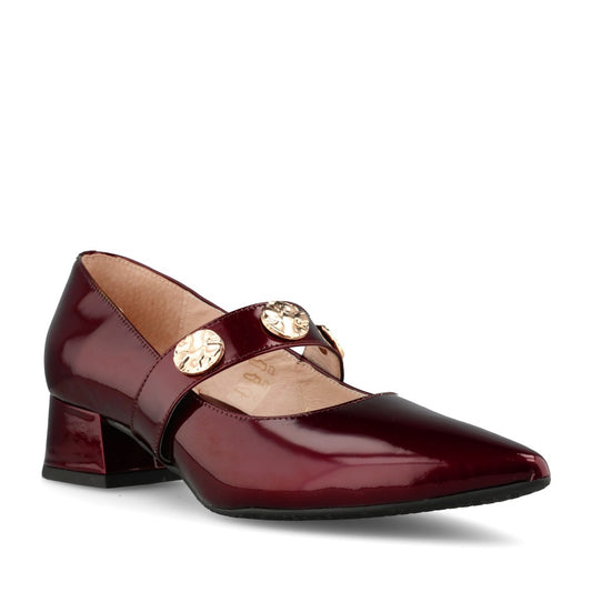 Emis Ladies 7963/F956o Mary Jane Shoe In Burgundy
