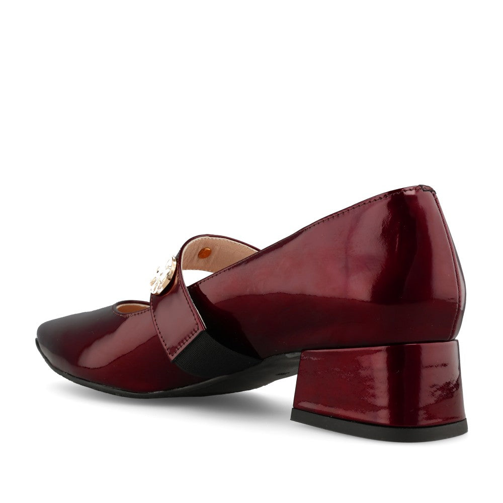 Emis Ladies 7963/F956o Mary Jane Shoe In Burgundy