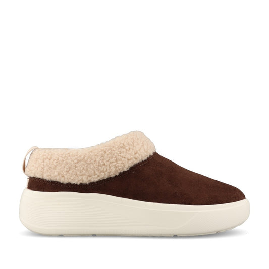 Clarks Ladies Solevana Cozy Textile D-fit Shoe In Dark Brown