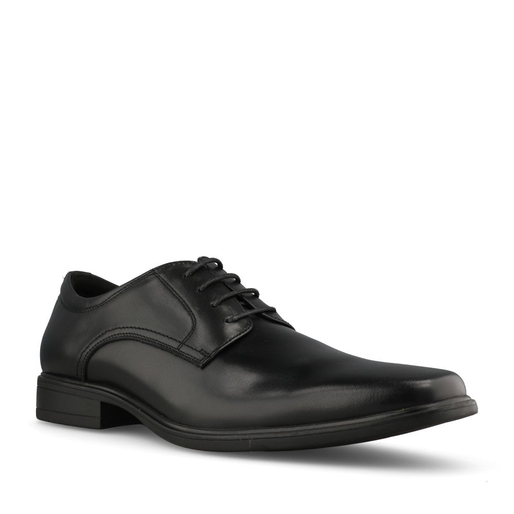 Boys Swansea Laced Shoe In Black Leather