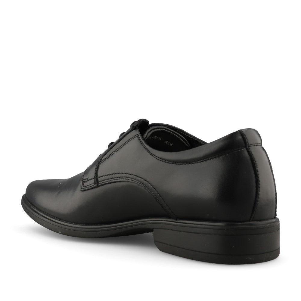 Boys Swansea Laced Shoe In Black Leather