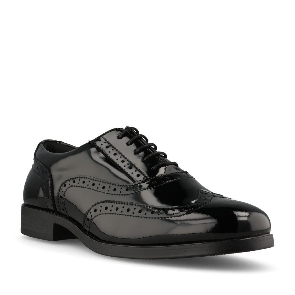 Girls Swarthmore Laced Brogue In Blk Patent