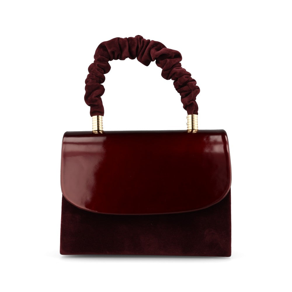 Emis Ladies T37 Grab Bag in Burgundy Patent and Suede
