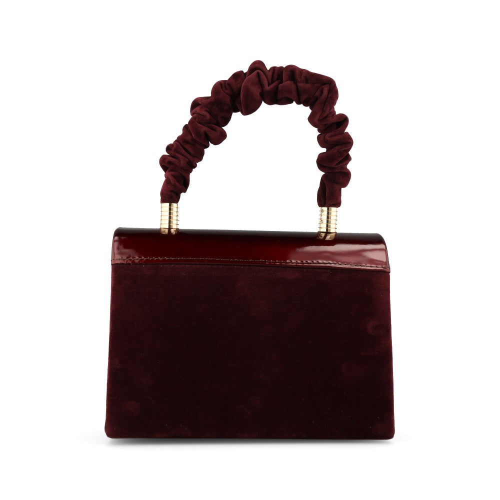 Emis Ladies T37 Grab Bag in Burgundy Patent and Suede