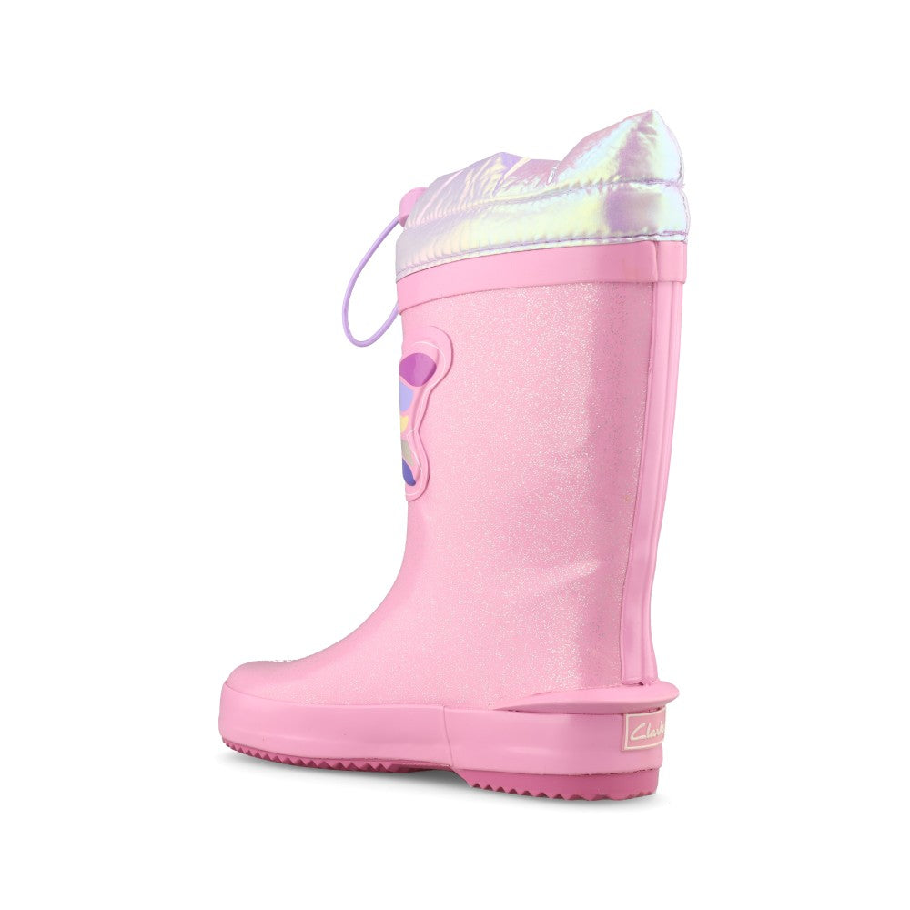 Clarks Girls Tarri Race K G-Fit Welly in Pink