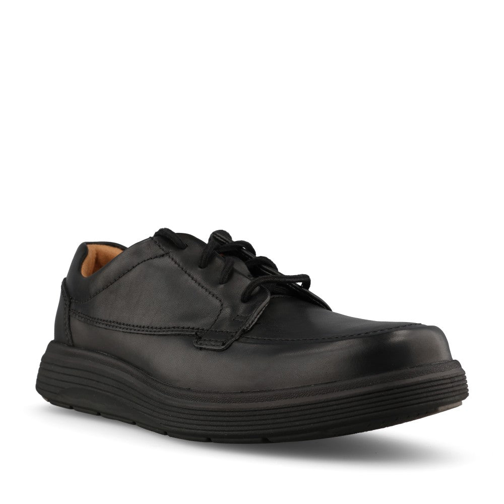 Mens Un Abode Ease Leather H-fit Shoe In Black Leather