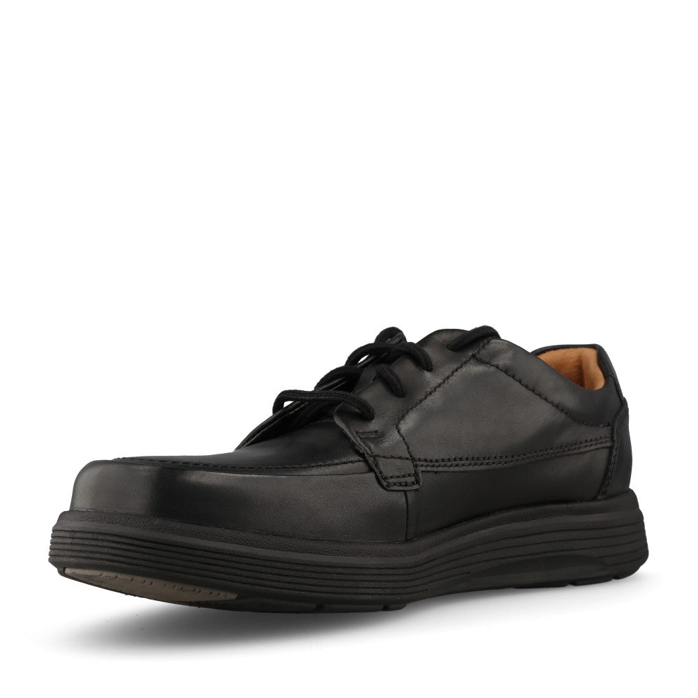 Mens Un Abode Ease Leather H-fit Shoe In Black Leather
